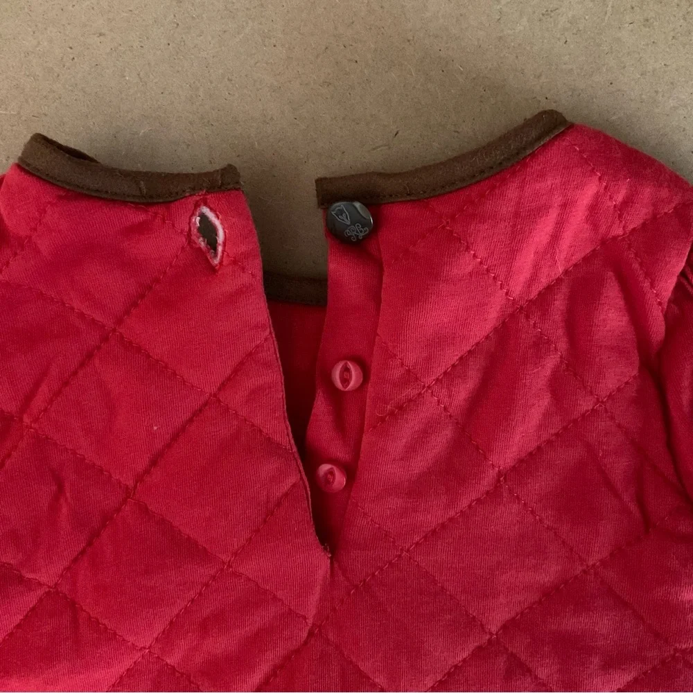 Ralph Lauren Baby Dress Red Quilted 9 Months